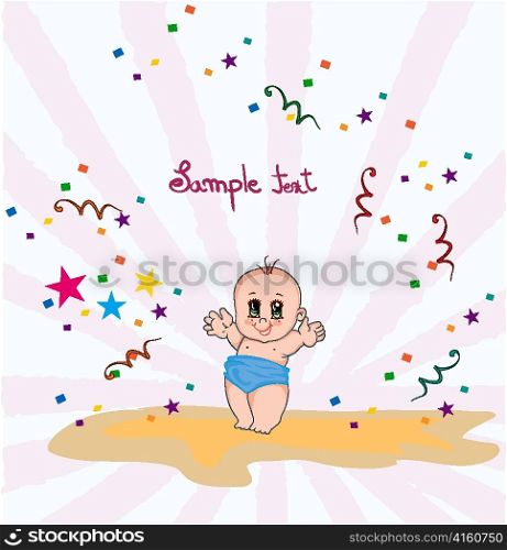baby with rays vector illustration
