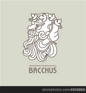 Bacchus. The God of wine. Vector logo.