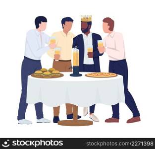 Bachelor night semi flat color vector characters. Standing figures. Full body people on white. Festive celebration simple cartoon style illustration for web graphic design and animation. Bachelor night semi flat color vector characters