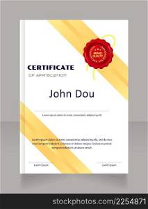 Bachelor of economics certificate design template. Vector diploma with customized copyspace and borders. Printable document for awards and recognition. Syncopate, Poller One, Arial Regular fonts used. Bachelor of economics certificate design template