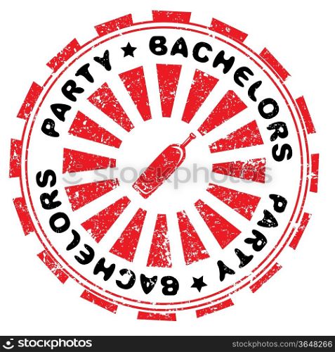 Bachelors party abstract grungy stamp isolated on white