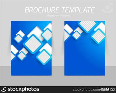 Back and front flyer template design with blue circles