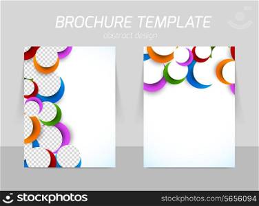 Back and front flyer template design with colorful circles