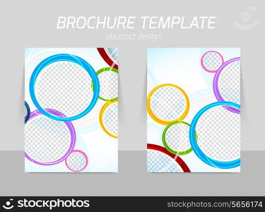 Back and front flyer template design with colorful circles