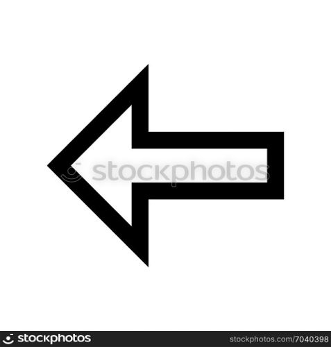 back arrow, icon on isolated background