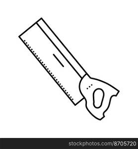 back hand saw line icon vector. back hand saw sign. isolated contour symbol black illustration. back hand saw line icon vector illustration