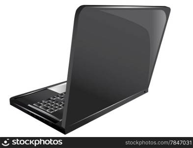 back laptop isolated on a white background