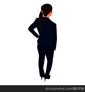 Back of business woman icon. Isometric of back of business woman vector icon for web design isolated on white background. Back of business woman icon, isometric style