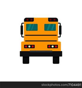 Back of school bus icon. Flat illustration of back of school bus vector icon for web design. Back of school bus icon, flat style