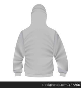 Back of white hoodie mockup. Realistic illustration of back of white hoodie vector mockup for web. Back of white hoodie mockup, realistic style