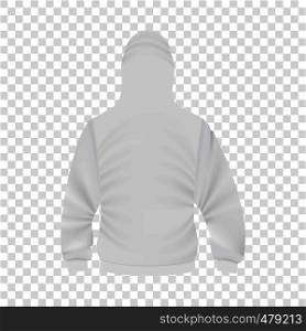 Back of white hoodie mockup. Realistic illustration of back of white hoodie vector mockup for web. Back of white hoodie mockup, realistic style