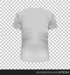 Back of white Tshirt mockup. Realistic illustration of back of white Tshirt vector mockup for web. Back of white Tshirt mockup, realistic style