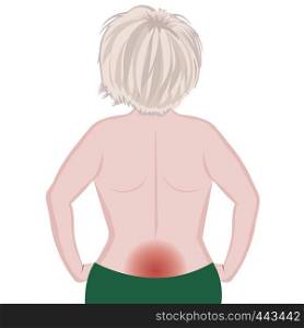 Back pain female body vector illustration on a white background