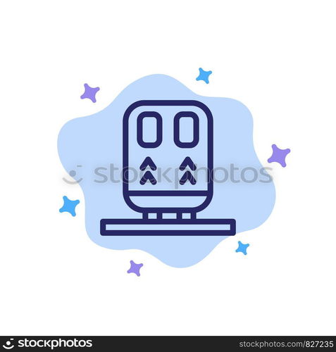 Back, Railway, Train, Transportation Blue Icon on Abstract Cloud Background