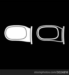 Back side mirror icon set white color vector illustration flat style simple image