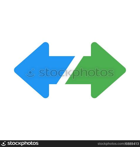 back to back arrows, icon on isolated background