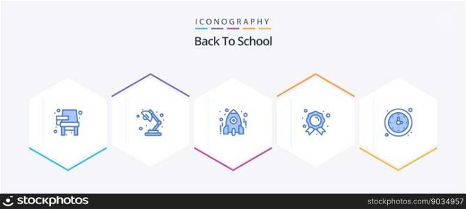 Back To School 25 Blue icon pack including education. badge. school. achievement. school