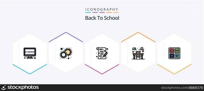 Back To School 25 FilledLine icon pack including back to school. education. day. chair. write