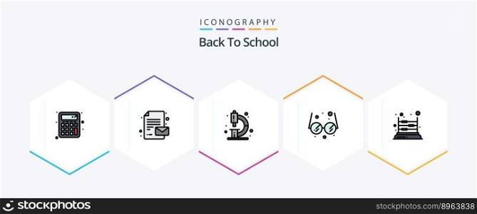 Back To School 25 FilledLine icon pack including mathematics. kids. education. game. glasses