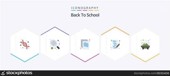 Back To School 25 Flat icon pack including image. write. back to school. write. school