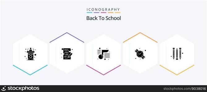 Back To School 25 Glyph icon pack including school supplies. hand watch. write. watch. school