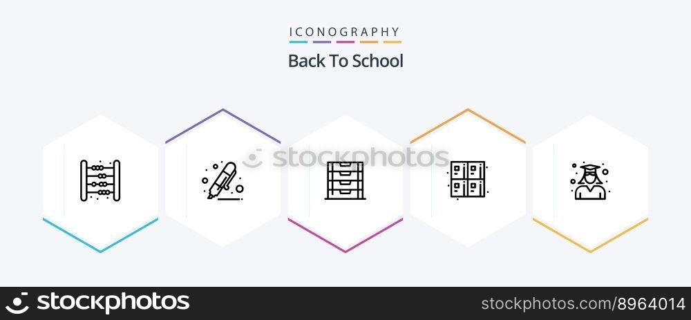 Back To School 25 Line icon pack including formula. calculate. highlighter. back to school. school