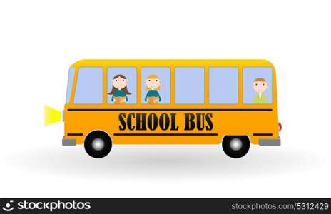 Back to School Background with Yellow Bus and Children. Vector Illustration. EPS10. Back to School Background with Yellow Bus and Children. Vector I