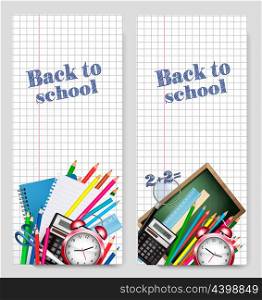 Back to school banner, vector illustration