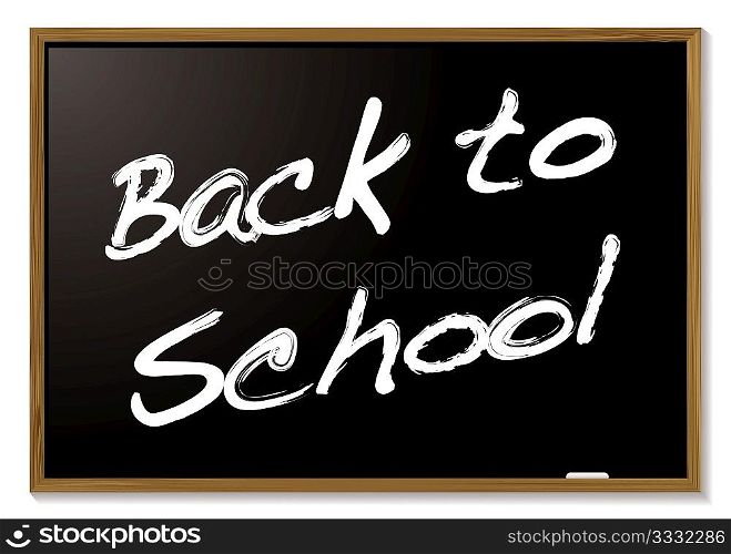 Back to school blackboard with wood frame