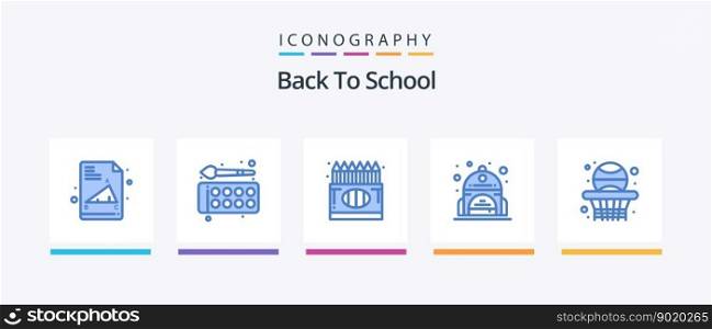 Back To School Blue 5 Icon Pack Including school. back bag. back to school. bag. education. Creative Icons Design