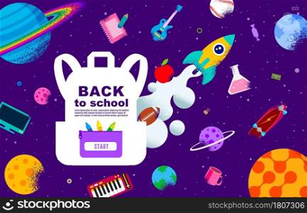 back to school, Book Inspiration, Online Learning, flat design vector.