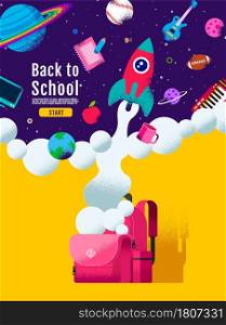 back to school, Book Inspiration, Online Learning, study from home, flat design vector