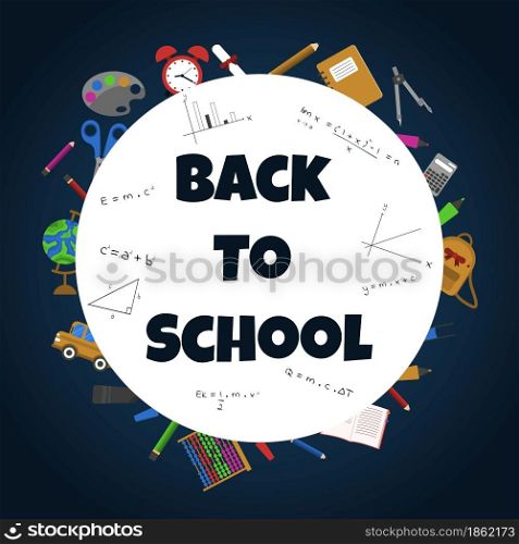 Back To School Circle Study Education Concept Vector Background