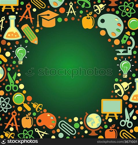 Back to school concept - vector illustration with education icons