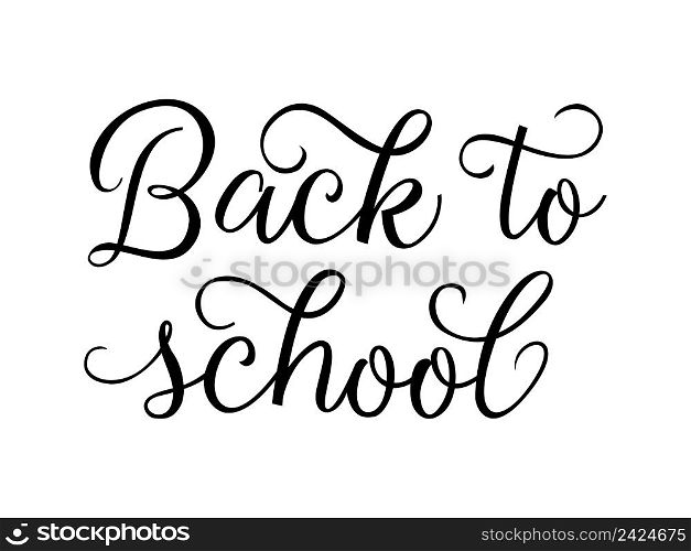 Back to school creative lettering with design. Handwritten text, calligraphy. Can be used for greeting cards, posters, leaflets