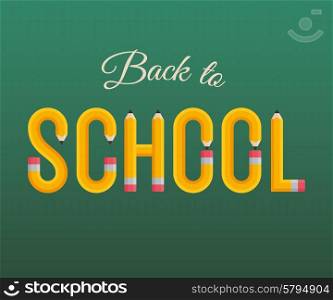 Back to school design elements, pencil typography