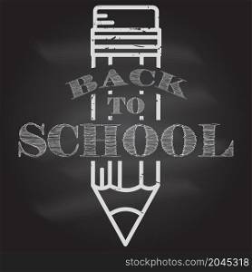 Back to School design. For web design, mobile and application interface, also useful for infographics. Vector illustration.. Back To School typographical background on chalkboard.