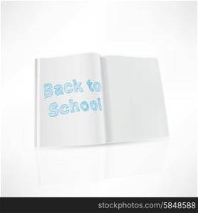Back to school design notebook on a white background,