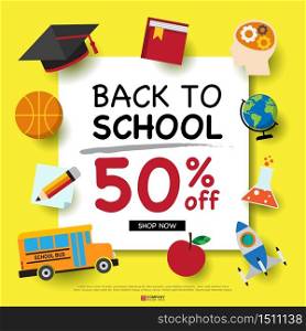 Back to school Design Template,Back to school shopping brochure,Vector eps10