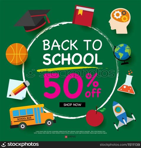 Back to school Design Template,Back to school shopping brochure,Vector eps10