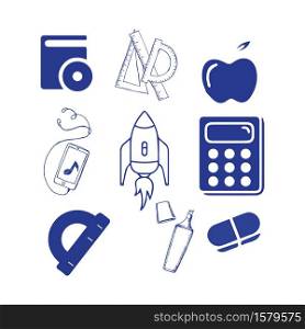 Back to school element icon vector illustration design