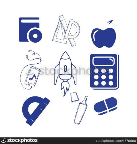 Back to school element icon vector illustration design