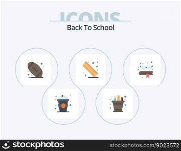 Back To School Flat Icon Pack 5 Icon Design. glasses. book. pot. school. measure