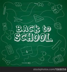 Back to school hand-drawn doodles background.Vector illustration