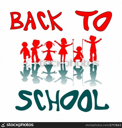back to school kids, vector art illustration; more drawings in my gallery