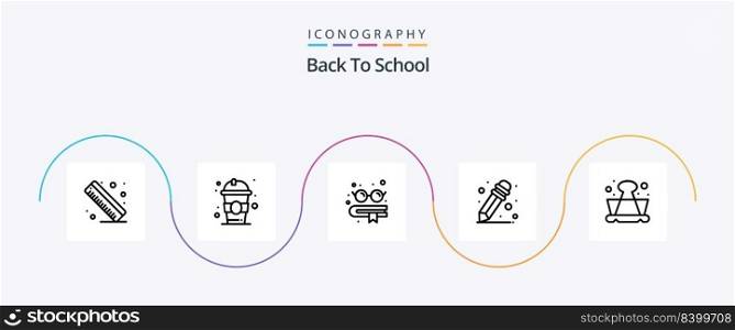 Back To School Line 5 Icon Pack Including . school. education. learning. clip
