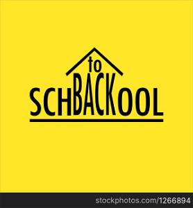 back to school on yellow background vector illustration
