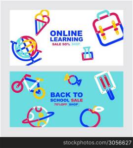 Back to School, online Learning , layout template, banner design.