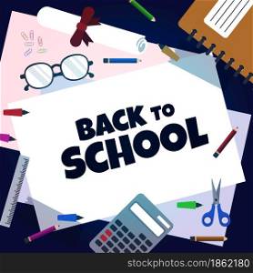 Back To School Paper Study Education Concept Vector Background