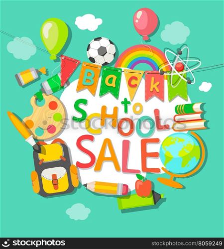 Back to School sale background. EPS 10 vector illustration.. Back to School sale background.